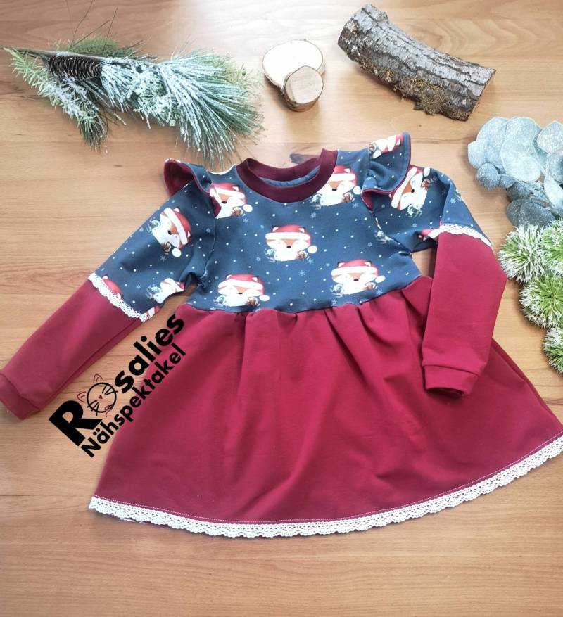 Kleid Tunika Weihnachten Mit Spitze Sofortkauf Größe 104 - 110 von RosaliesNaehspektakl