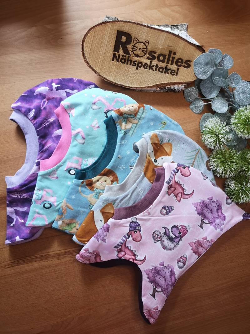 Schlupfmütze Schalmütze Girly Baustelle Pferd Fuchs Dinos Mädchen Wintermütze von RosaliesNaehspektakl