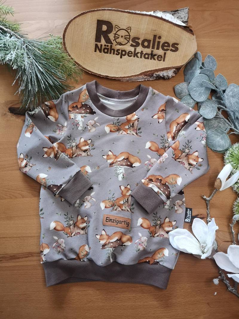 Sofortkauf Pulli Sweater Fuchs Pilz Fliegenpilz Aus Sommersweat Größe 86 Bis 92 von RosaliesNaehspektakl