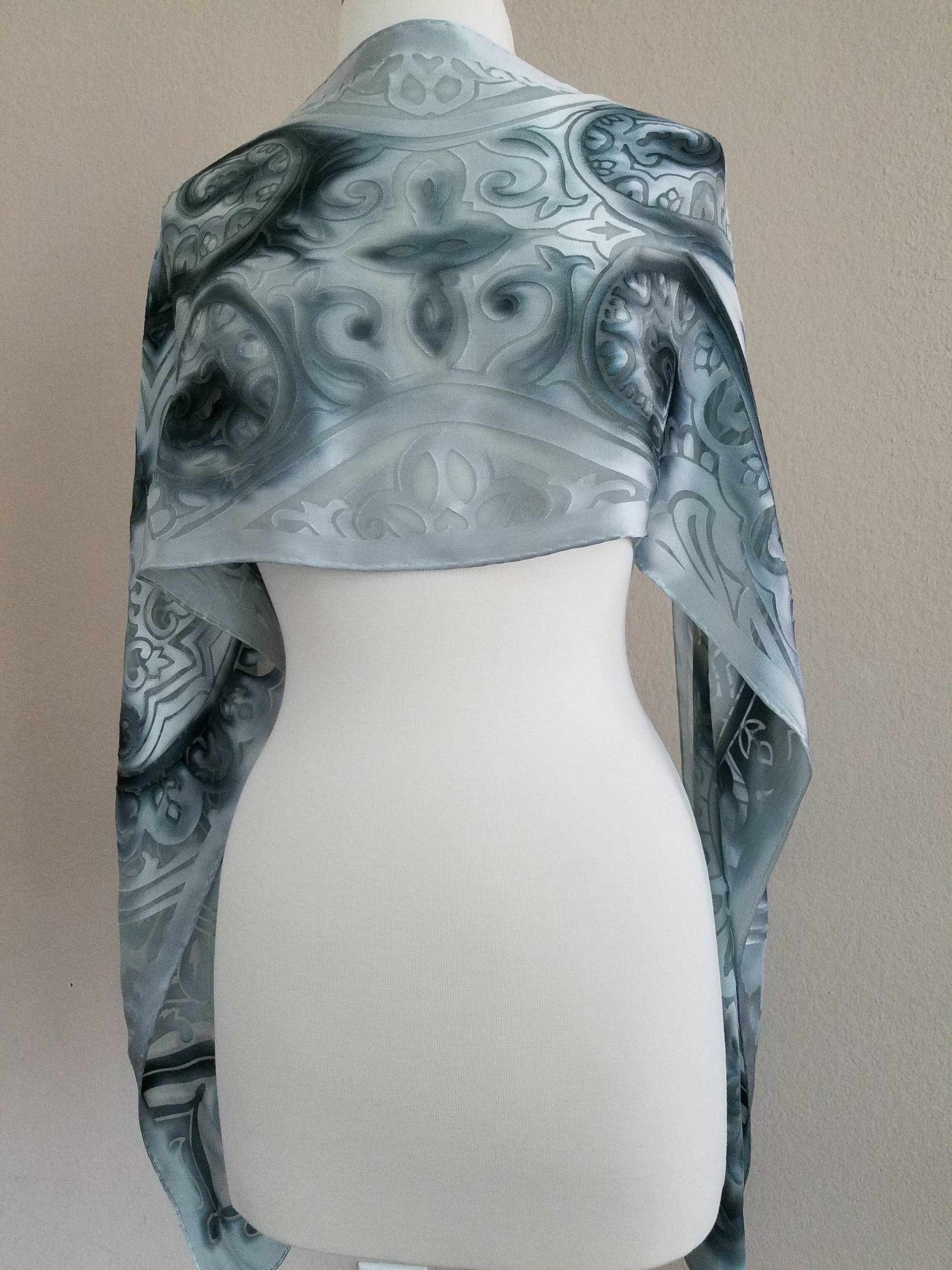 Handbemalter Seidenschal, Jugendstil, Silber Hochzeit, Geschenk Für Sie, Mutter, Frauenschals, Seidenschal Handbemalter Seidenschal, Jugendstil, Silber Hochzeit, Geschenk Für Sie, Mutter, Frauenschals, Seidenschal von RosannaSilkScarves