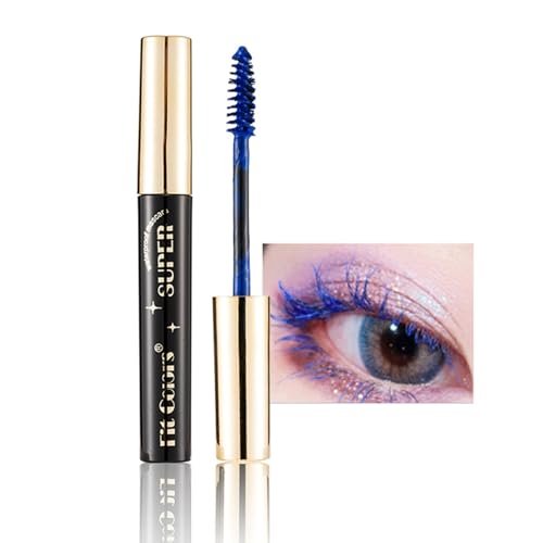 Bunt Wimperntusche Wasserfest Mascara Blau, Volumen, Langlebig, Wischfest für Halloween Weihnachten Bühne Kostümspiel Natürlich Augen Make-up, Mascara Lange Wimpern von Rosarden