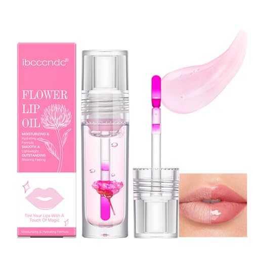 Farbwechsel Lippenöl, Magischer Temperatur Farbwechsel Lipgloss, Feuchtigkeitsspendendes Lip Glow Oil, Blume Lip Gloss Langanhaltend für Mädchen und Frauen (4#) von Rosarden