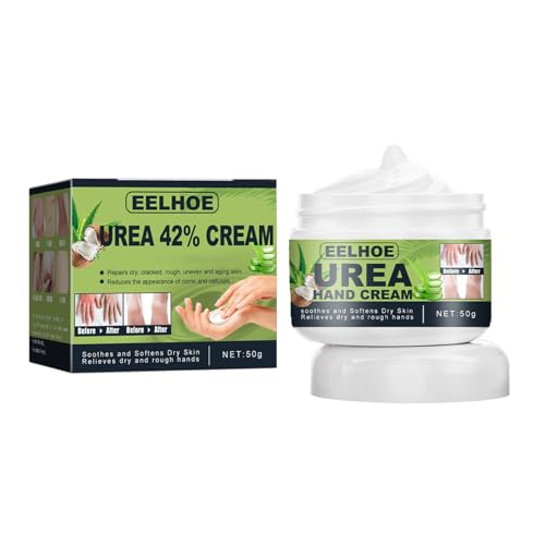 Fußcreme Urea Creme 42% für Rissige Fersen und Trockene Haut, Tiefe Feuchtigkeit, Hornhautentferner, Handcreme Fusscreme Sehr Trockene Füsse für Hände & FußPflege, 50g von Rosarden