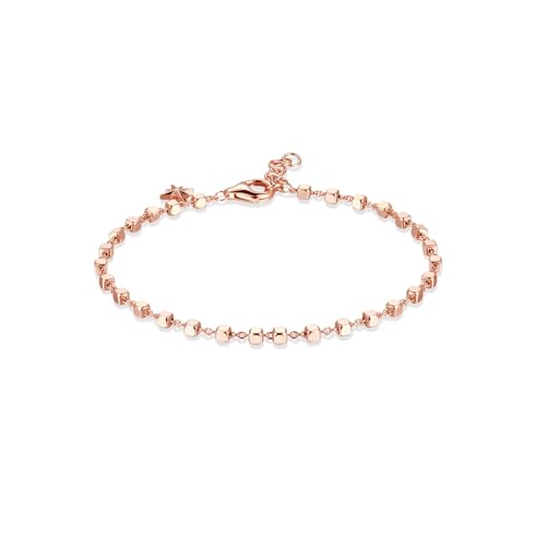 Rosato Storie Armband aus Sterlingsilber in der Farbe Rosegold mit Karabinerverschluss für Charms, Größe: 18,5 cm, RZB018 von Rosato