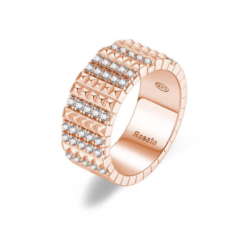 Rosato Fingerring Cubica RZCU58 shiny bronze ring with zircons - Circuit: 54 mm von Rosato