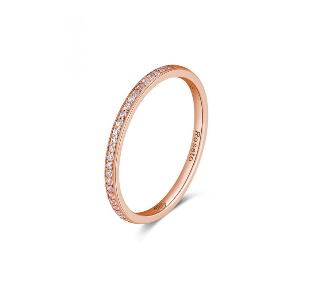 Rosato Fingerring Minimalist bronze ring with Allegra RZA030 zircons - Circuit: 54 mm von Rosato
