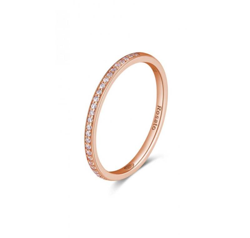 Rosato Fingerring Minimalist bronze ring with Allegra RZA030 zircons - Circuit: 54 mm von Rosato