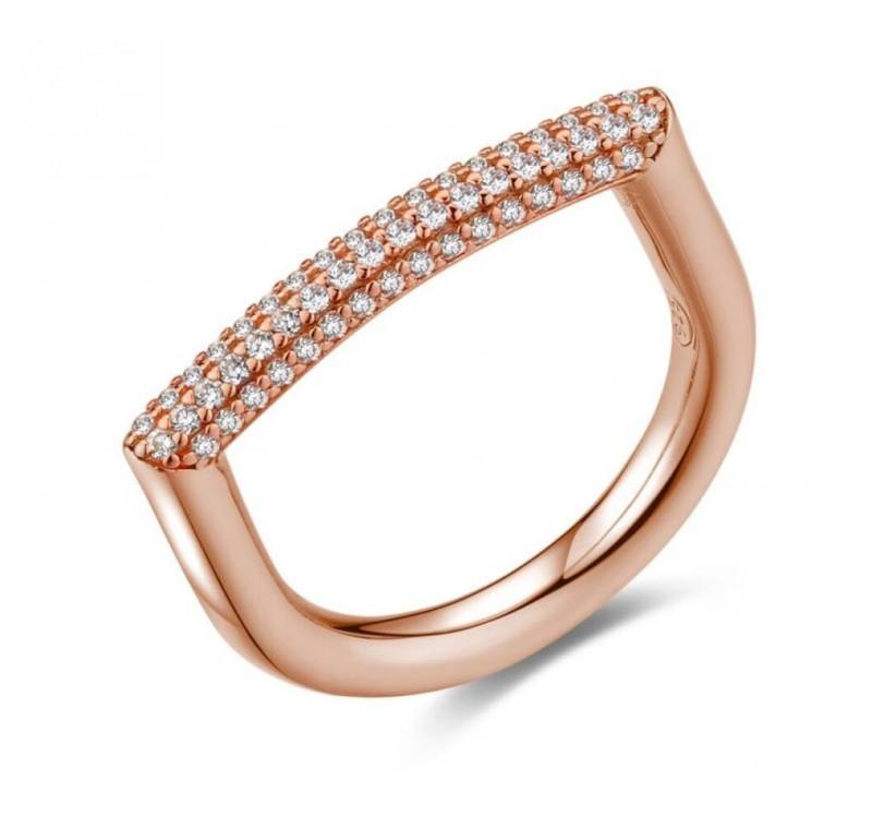 Rosato Fingerring Modern bronze ring with zircons Bianca RZBI34 - Circuit: 58 mm von Rosato