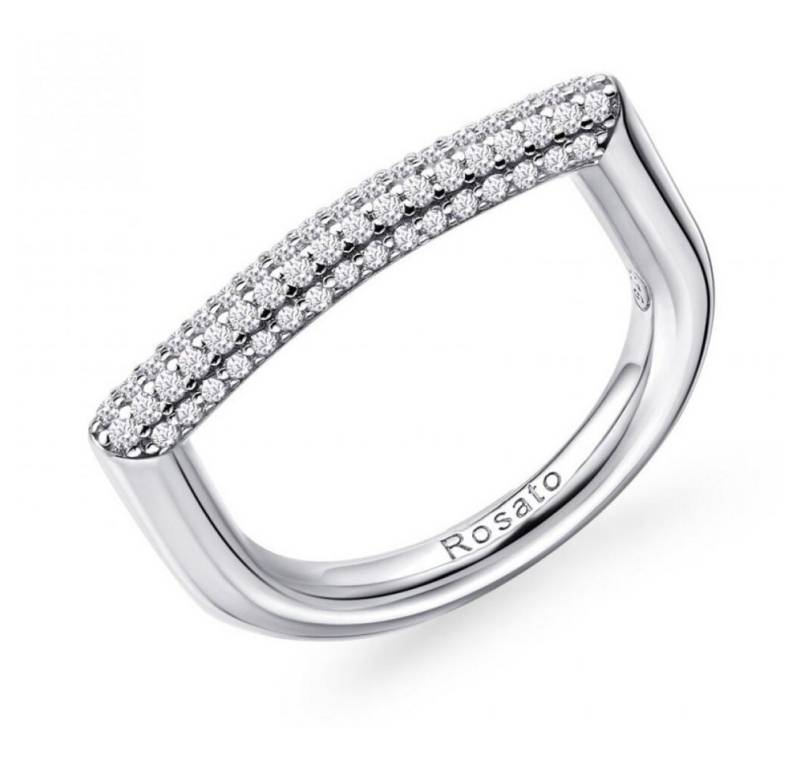 Rosato Fingerring Modern silver ring with zircons Bianca RZBI33 - Circuit: 54 mm von Rosato
