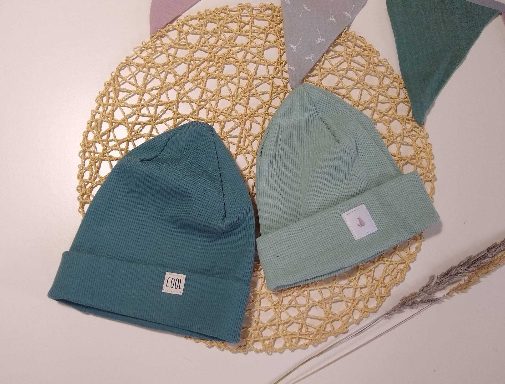 Kindermütze Rippstrick Aus 100% Bio-Baumwolle von RosaundFinn