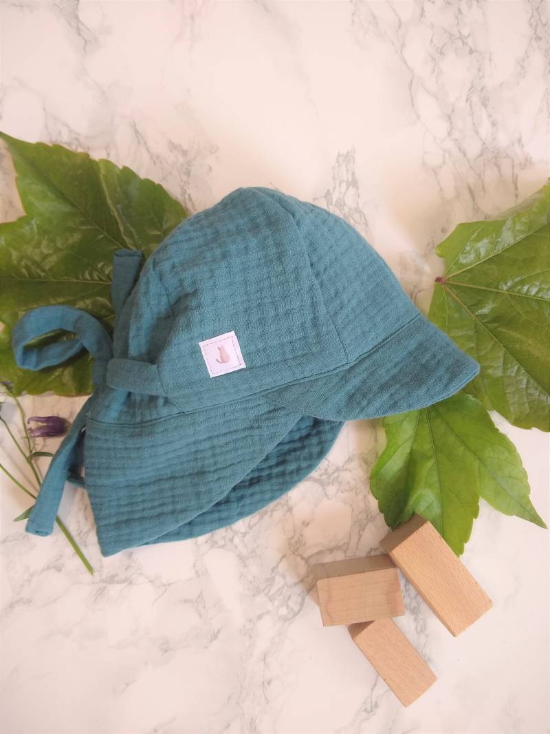 Sommerhut "Sonnenschein" Aus Reiner Bio-Baumwolle Mit Nackenschutz in 4 Farben von RosaundFinn