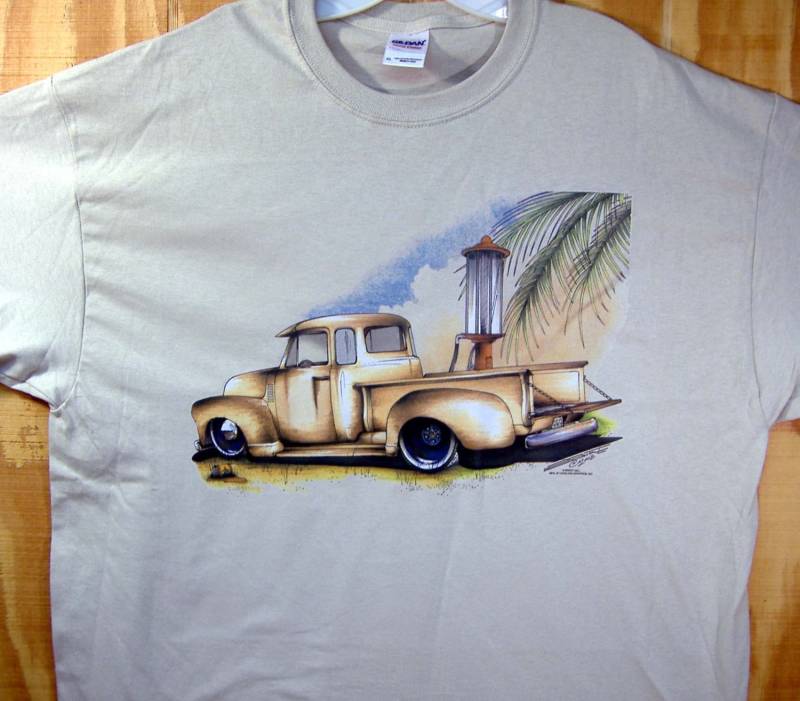 Chevy "50-'53 Pick-Up Hot Rod T-Shirt Vintage Design 100% Baumwolle S-xxxl Chevy "50-'53 Pick-Up Hot Rod T-Shirt Vintage Design 100% Baumwolle S-xxxl von RoscoesTshirts