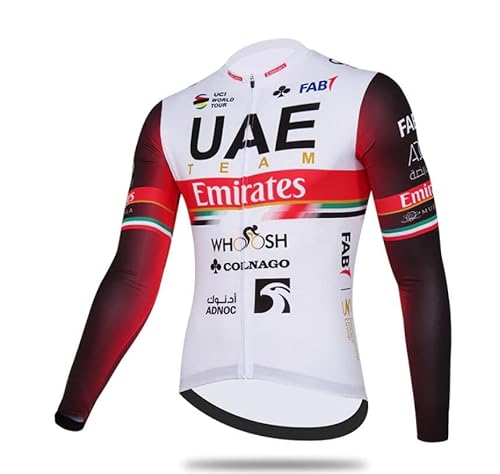 2022 World Tour Team UAE Sunsreen Dünnes langärmeliges Radtrikot für Herren,Atmungsaktives Rennradtrikot Schnell trocknende Fahrradbekleidung (2XL) von Roscyker