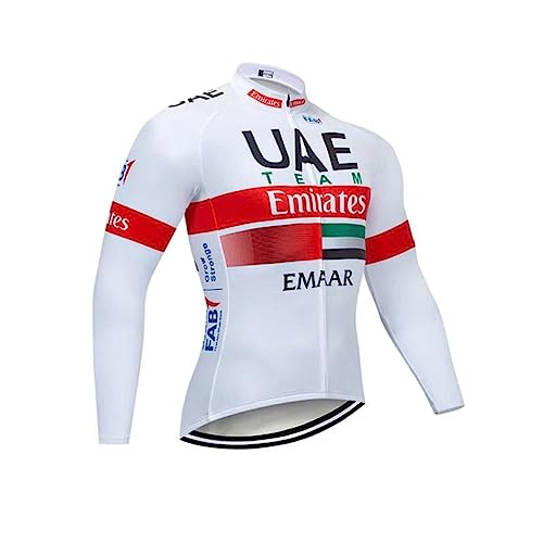 2022 World Tour Team UAE Sunsreen Dünnes langärmeliges Radtrikot für Herren,Atmungsaktives Rennradtrikot Schnell trocknende Fahrradbekleidung (2XL) von Roscyker