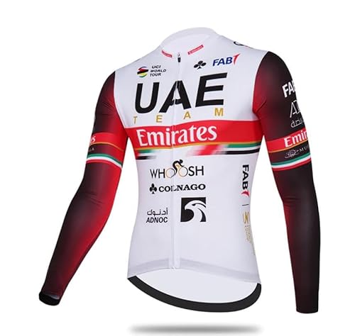 2022 World Tour Team UAE Sunsreen Dünnes langärmeliges Radtrikot für Herren,Atmungsaktives Rennradtrikot Schnell trocknende Fahrradbekleidung (3XL) von Roscyker