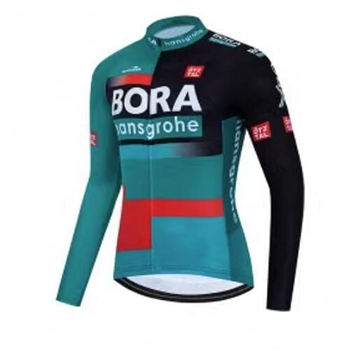 Roscyker 2023 Winter Thermofleece Wärmer Pro Team BORA Langarm-Radtrikot für Männer, schnelltrocknende Rennradjacke Fahrradbekleidung (L) von Roscyker