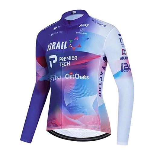 Roscyker 2023 Winter Thermofleece Wärmer Pro Team ISRAEL Langarm-Radtrikot für Männer, schnelltrocknende Rennradjacke Fahrradbekleidung (S) von Roscyker