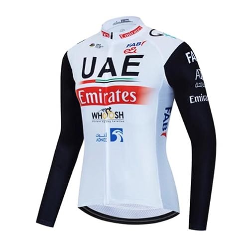 Roscyker 2023 Winter Thermofleece Wärmer Pro Team UAE Langarm-Radtrikot für Männer, schnelltrocknende Rennradjacke Fahrradbekleidung (3XL) von Roscyker