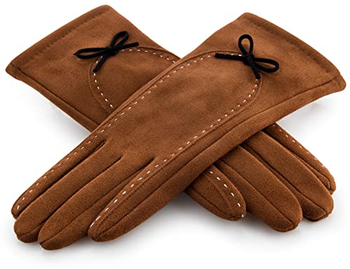 Rose Black Winter Handschuhe für Damen - mit süßer Schleife - Feinste Auswahl (Foxy Brown) von Rose Black