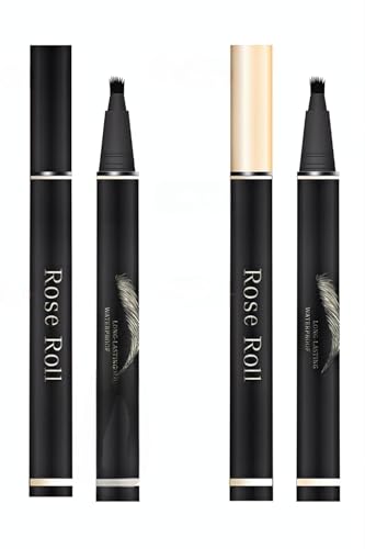 Rose Roll Augenbrauenstift Microblading Wasserfest Augenbrauenstift Definieren Sie einen hochnatürlichen Make-up(Dunkelbraun) von Rose Roll