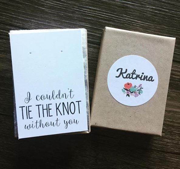 Ich Konnte Den Knoten Nicht Ohne Dich Binden, Brautjungfern Vorschlag, Roségold, Krawatten Knoten, Custom Sticker von RoseAndCarpenter