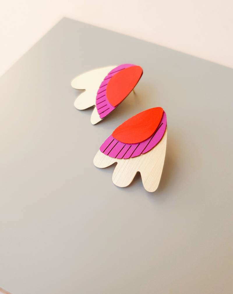 Fuchsiafarbene Ohrstecker Von Marcello Flower Power Fuchsiafarbene Ohrstecker Von Marcello Flower Power von RoseBouchon