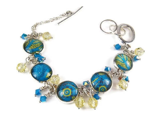 Blue Beach-Blumen-Armband | Strand-Thema Schmuck Brautjungferngeschenk Weihnachtsgeschenke Für Sie Geschenke Tante Schwester in Recht Geschenk von RoseCrescentJewelry