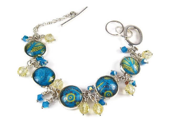 Blue Beach-Blumen-Armband | Strand-Thema Schmuck Brautjungferngeschenk Weihnachtsgeschenke Für Sie Geschenke Tante Schwester in Recht Geschenk von RoseCrescentJewelry