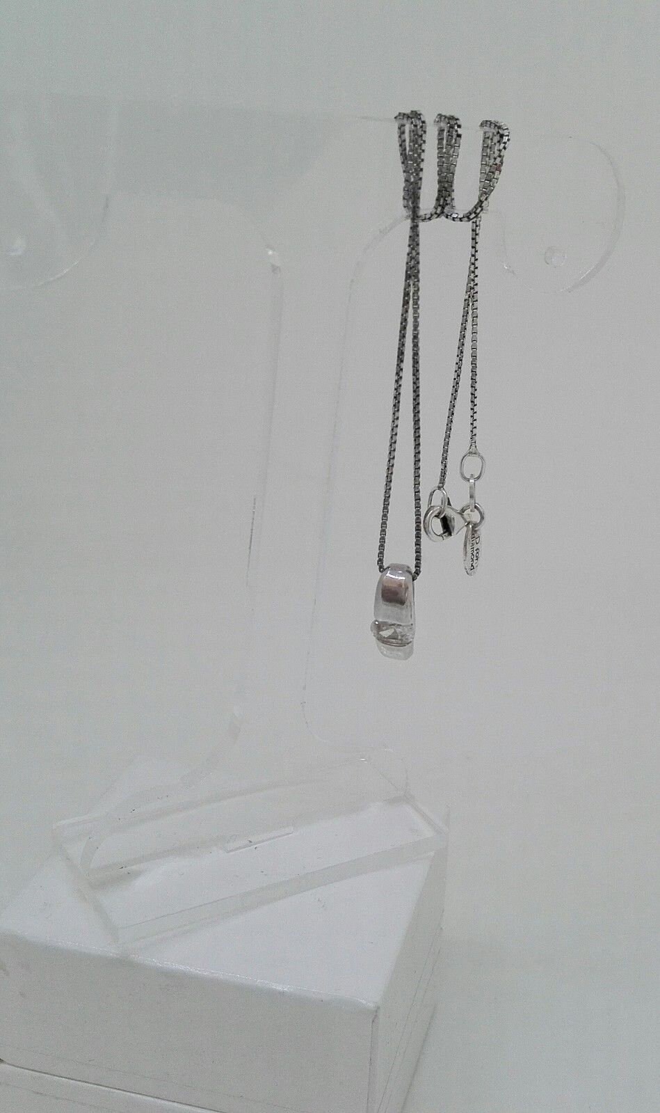 Feine Silberkette Würfelkette Feinsilber Anhänger Mit Qualität Zirkonia Gefasst von RoseDayVintage