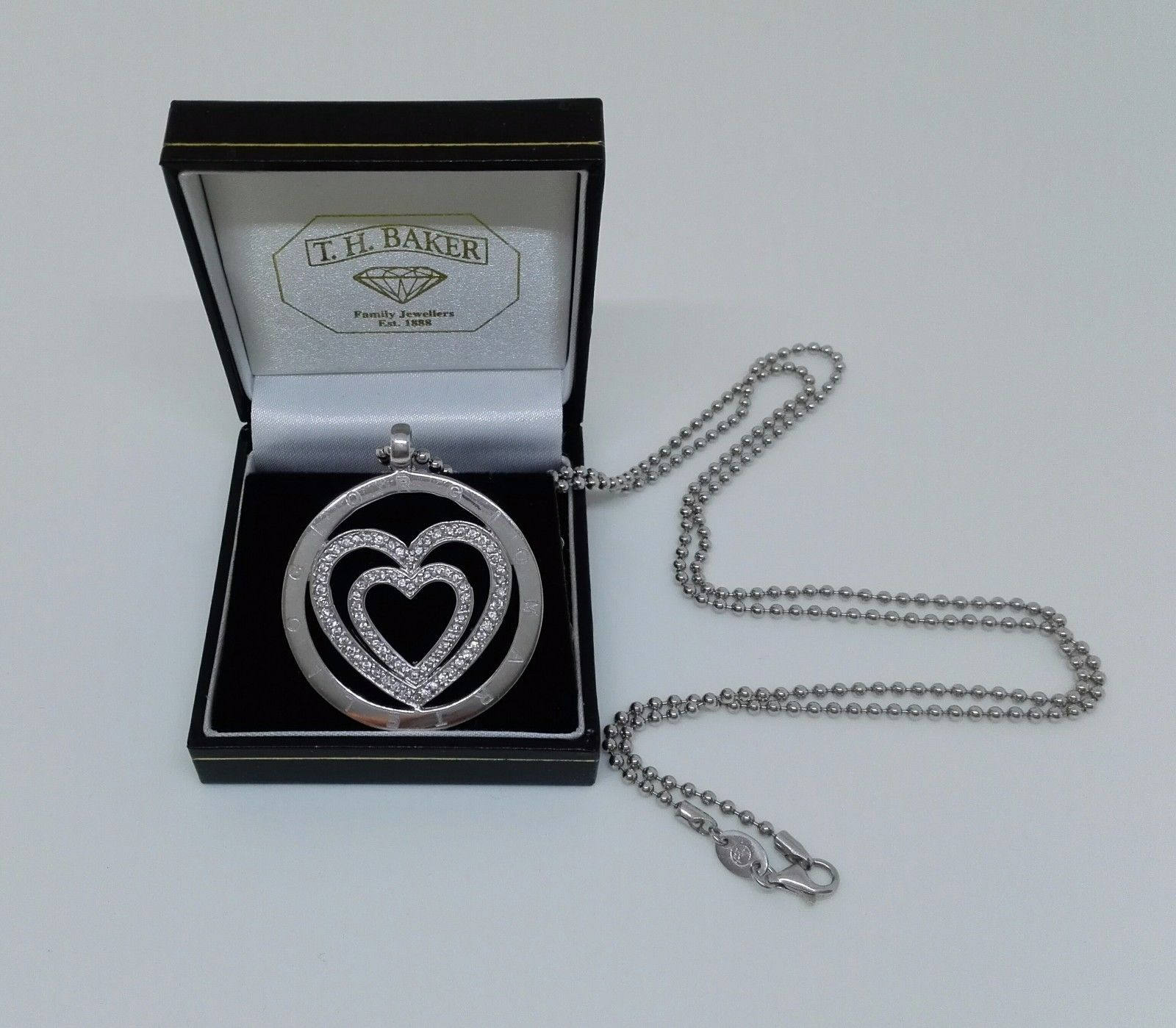 Vintage Giorgio Martello Sterling Silber Strass Herz Anhänger Halskette von RoseDayVintage