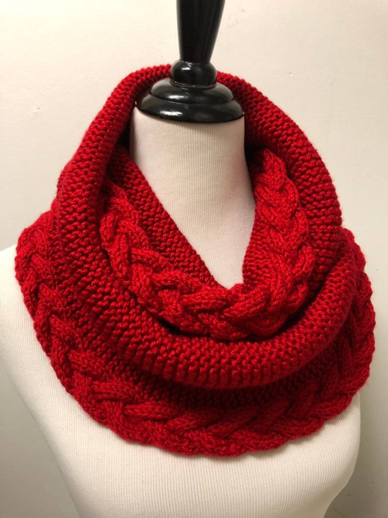 Gestrickter Infinity-Schal, Grobstrick Schal, Kreis-Schal, Damen Schal von RoseFashion77