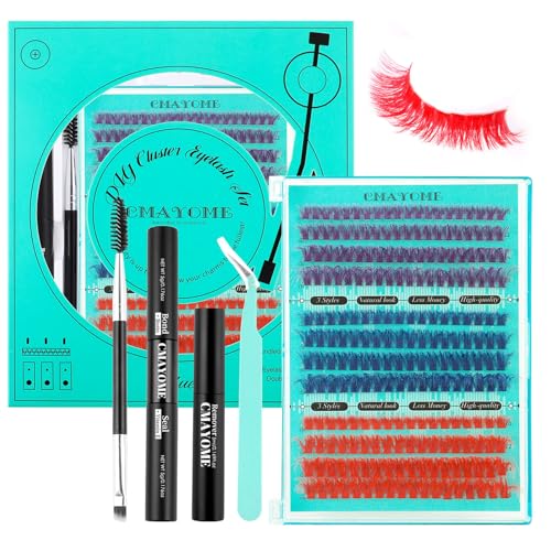 RoseFlower 244pcs DIY Cluster Wimpern Kit, Wimpern Cluster D Curl, Wimpernverlängerung Volume mit Mascara Bürste, Bond Seal, Wimpern Applikatoren, Pinzette, Einzeln Lash Clusters Set von RoseFlower