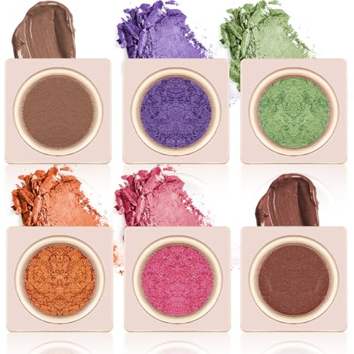 RoseFlower Glitzer Lidschatten, 6 Farben Hochglänzender Matter Lidschatten, Metallisch schimmernde Finish Crème Lidschatten, Mischbar & Lang Anhaltende von RoseFlower