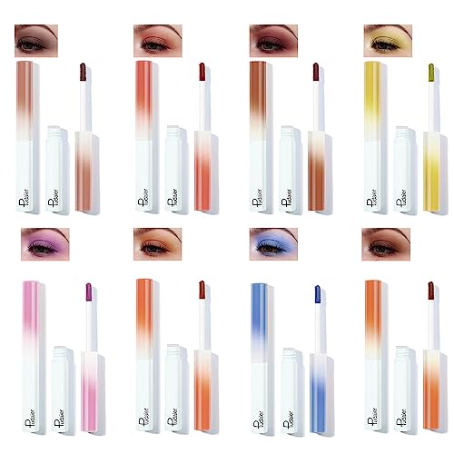 RoseFlower Matte Flüssiger Lidschatten Set, Lila, blau, orange, braun, kakaofarbener, 8-farbiger, mattflüssiger Lidschatten, Hochpigmentierte Matte Flüssige Lidschatten, Langanhaltendes Augen Makeup von RoseFlower