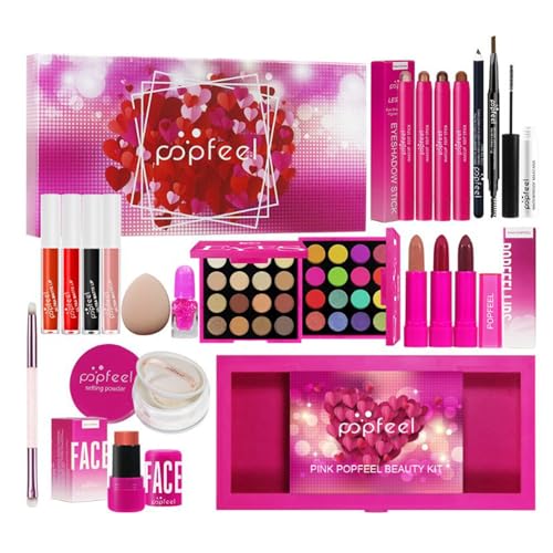 RoseFlower Profi Make Up Set Schminkkoffer Mädchen Teenager Schminkset Kosmetische Makeup Paletten Lidschatten Vollgesichts Schminke Make-up-Pinsel-Set Augenbrauenstift Eyeliner Mascara von RoseFlower