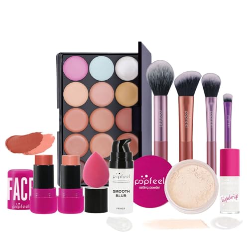 RoseFlower Schminke Set Profi Make Up Set Teenager Mädchen Schminkkoffer Kosmetische Makeup Paletten Lidschatten Concealer Schminke mit Tragbare Reise Make Up Set Beautycase von RoseFlower