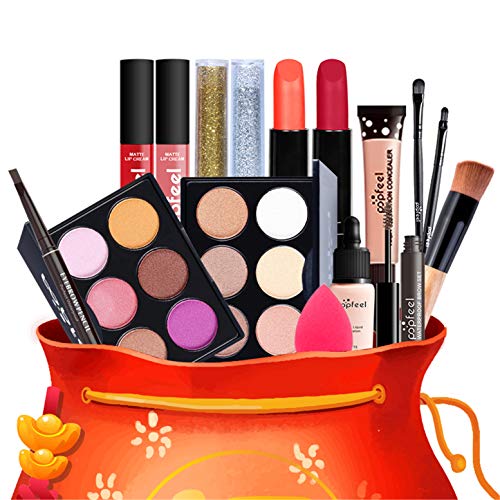 RoseFlower Schminke Set Profi Make Up Set Teenager Mädchen Schminkkoffer Kosmetische Makeup Paletten Lidschatten Vollgesichts Schminke Geschenkset mit Tragbare Reise Aufbewahrungstasche von RoseFlower