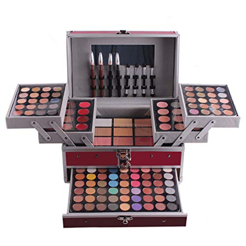 RoseFlower Schminkkoffer Gefüllt, 132 Farben Make-up Palettes, Alles in Einem Makeup Kit Schminkkoffer Gefüllt mit Schminke für Anfänger oder Profis,Make-Up Set inklusive Lidschatten, Lipgloss, Rouge von RoseFlower