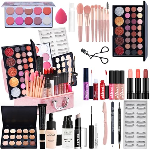 RoseFlower schminkset frauen, Professionelles Make-up-Set Teenager Mädchen Schminkkoffer Kosmetische Makeup Paletten Lidschatten Vollgesichts Schminke Geschenkset mit Tragbare Reise #2 von RoseFlower