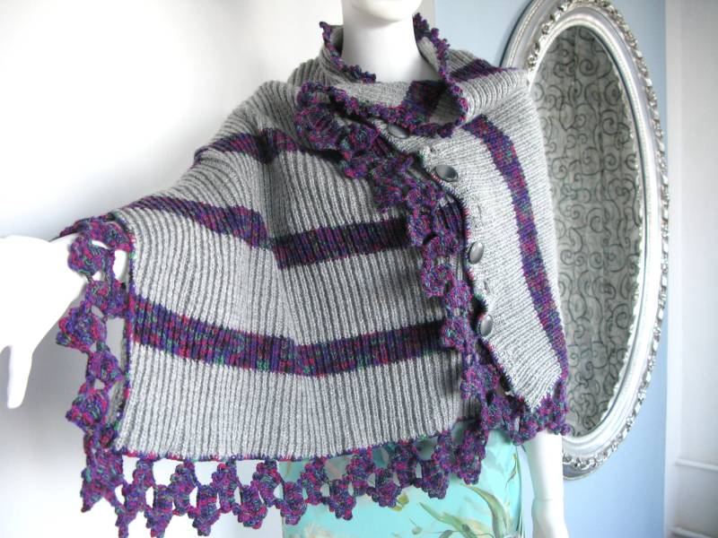 Winterstola/Handgestrickte Stola/Graue Stola/Heizofen Stola/Schnelle Lieferung Cool & Hot/Decke/ Überwurf von RoseJadeBoho