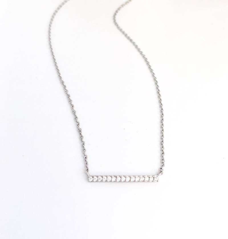 Silber Bar Halskette - Layering Sterling Kristall von RoseJewelryDesigns