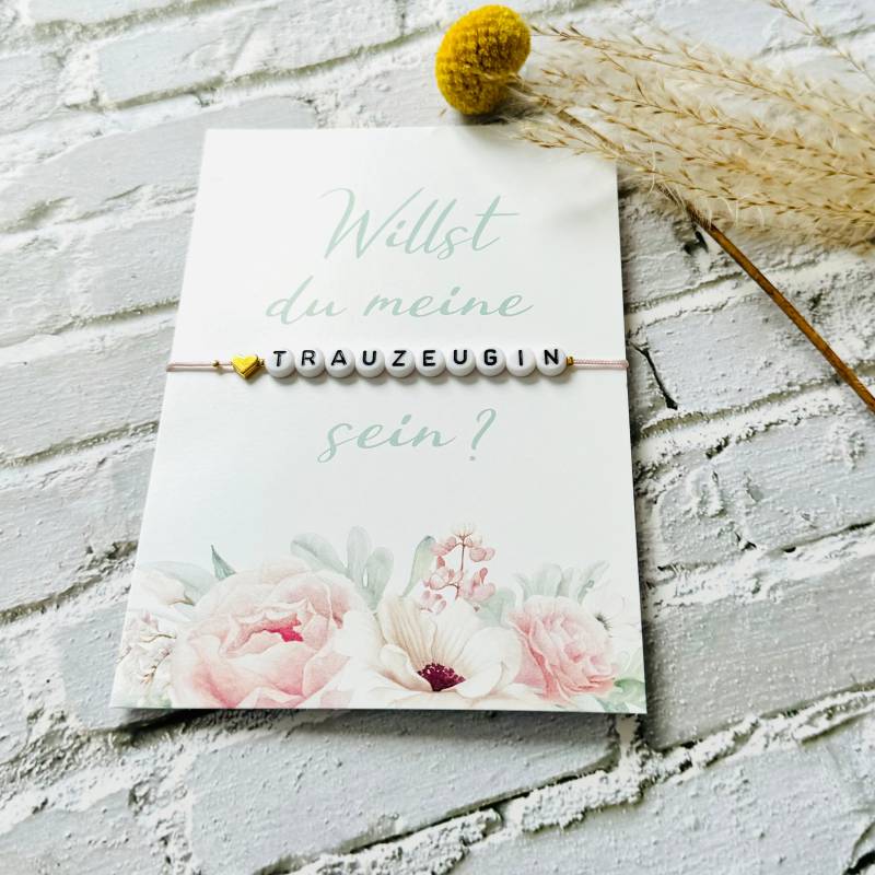 Armband Geschenk Trauzeugin Fragen von RoseandJack