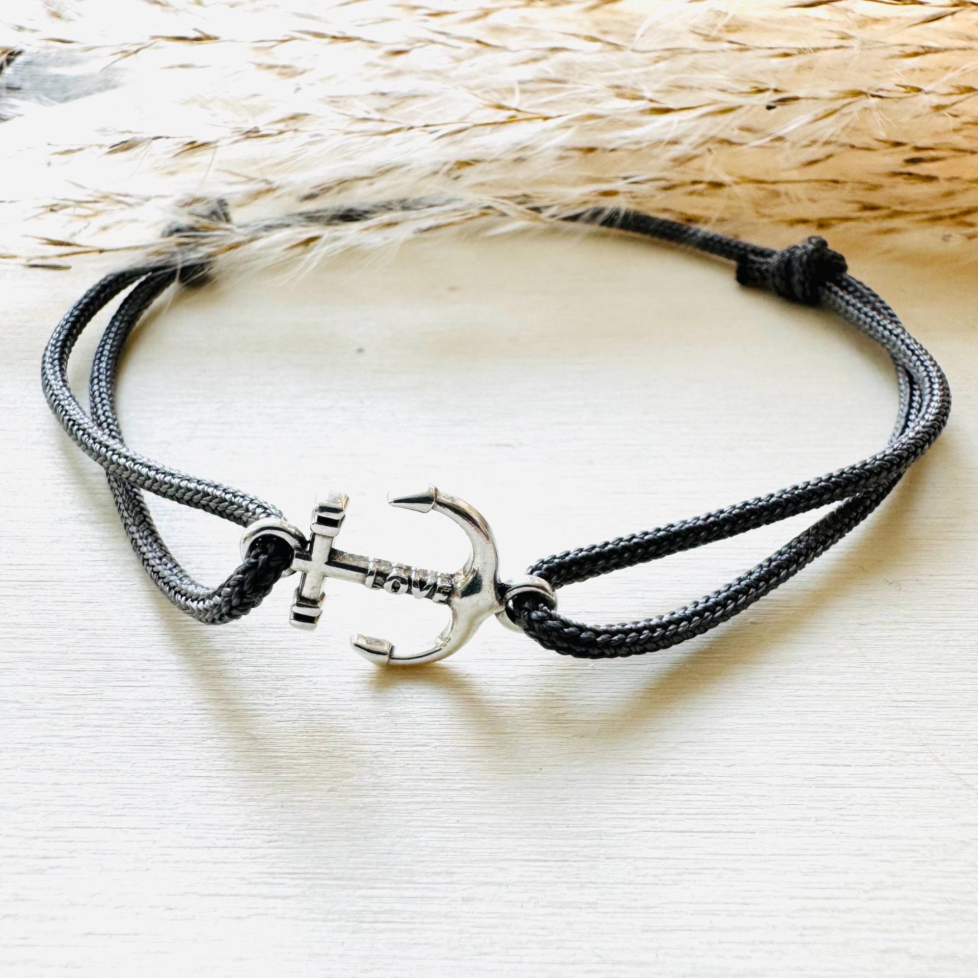 Armband Tau Surfer Mit Anker, Sufertau, Freundschaftsarmband, Segeltau, Maritimer Schmuck, Tauarmband Love von RoseandJack