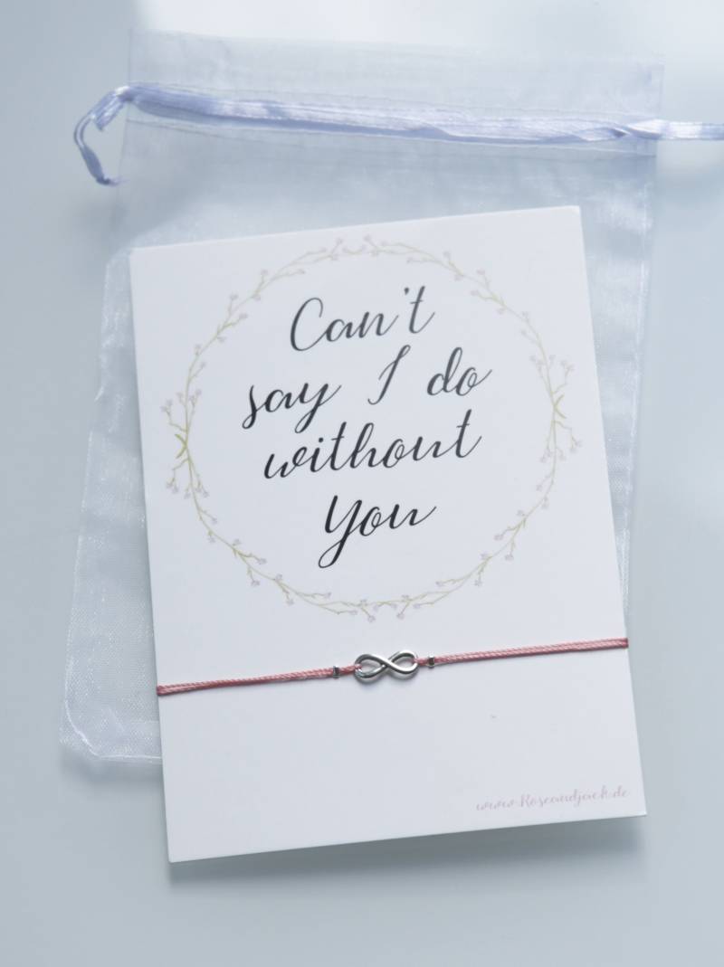 Armband Trauzeugin Fragen Infinity von RoseandJack