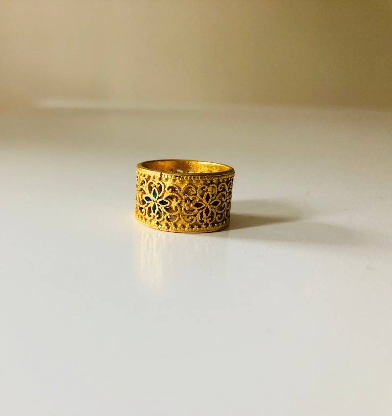 24K Solid Gold Band Mit Meenakari Emaille Arbeit 24K Solid Gold Band Mit Meenakari Emaille Arbeit von RoseandRani