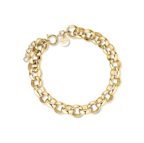 Rosefield Damen Armband Chunky Roll vergoldet 14K Gelbgold Edelstahl 316L edler Armreif modern elegant JBCBG-J893 von Rosefield