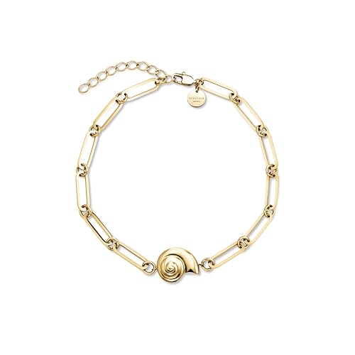 Rosefield Damen Armband Sundial Shell vergoldet 14K Gelbgold Edelstahl 316L maritimer Schmuck filigran JBSSG-J826 von Rosefield