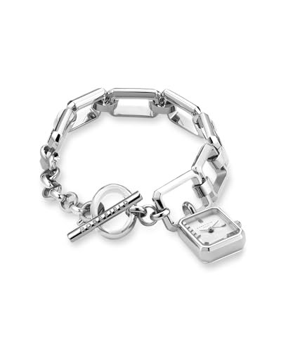 Rosefield The Octagon Charm Chain White Silver mit Weißes Zifferblatt und 18,5x15 mm Silbernes Gehäuse SWSSS-O53 Edelstahl von Rosefield