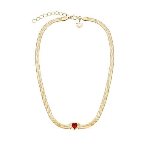 Rosefield Damen-Kette Snake Heart Choker Goldfarben Roter Kristall JNSRG-J1004 von Rosefield