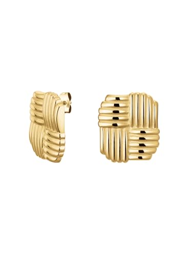 Rosefield Damen Ohrringe Cross Texture vergoldete Ohrstecker im strukturierten Design mit Kreuzmuster moderner Vintage Stil eleganter Ohrschmuck für Frauen von Rosefield